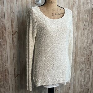 3/$15 ☮️ Apt 9 Off White Knit Sweater with Gold Sequins